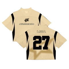 LISA 2026 Y2K K-Pop Inspired Oversized Sports Jersey Tee