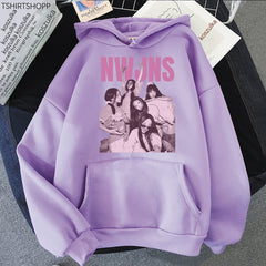 NewJeans “NJZ NWJNS” Oversized Graphic Hoodie