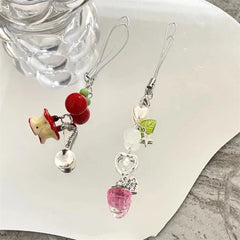 Strawberry Green Hat Phone Chain