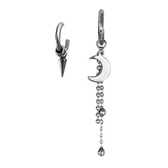 Suga Silver Crescent & Spike Hoop Earrings