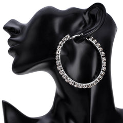 Asa Silver Crystal-Embedded Hoop Earrings