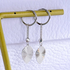 Taehyung Silver Leaf Tassel Earrings