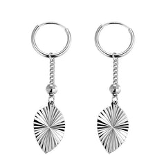 Taehyung Silver Leaf Tassel Earrings