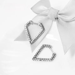 Jimin Silver Triangle Hoop Earrings
