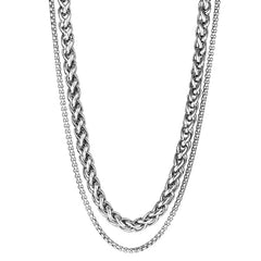 Jungkook Silver Double-Layer Chain Necklace