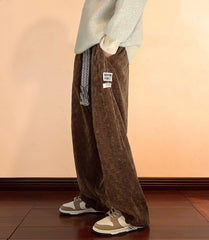 Suga Mocha Checkered Corduroy Pants