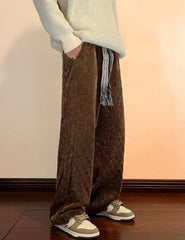 Suga Mocha Checkered Corduroy Pants