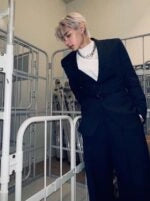 Sunghoon Noir Belted Suit Jacket