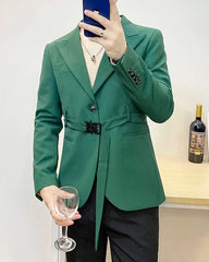 Sunghoon Noir Belted Suit Jacket