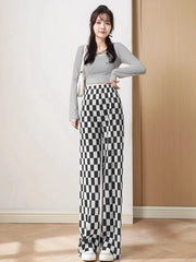 Ahyeon Checkered Wide Leg Pants