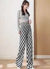Ahyeon Checkered Wide Leg Pants
