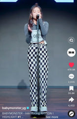 Ahyeon Checkered Wide Leg Pants