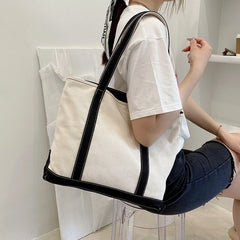 Yunjin White Canvas Tote Bag