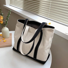 Yunjin White Canvas Tote Bag