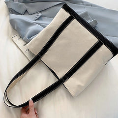 Yunjin White Canvas Tote Bag
