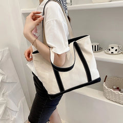 Yunjin White Canvas Tote Bag