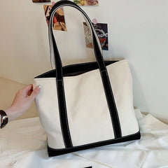 Yunjin White Canvas Tote Bag