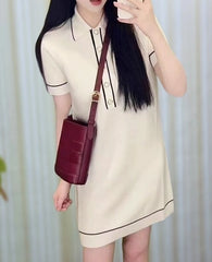 Ahyeon Ivory Collared Polo Dress