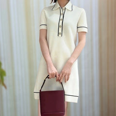 Ahyeon Ivory Collared Polo Dress