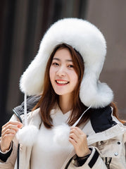 Jimin Ivory Fur Ski Hat