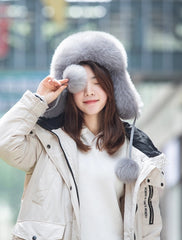 Jimin Ivory Fur Ski Hat