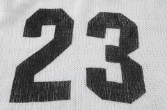 Minju White Graphic Jersey Sweater