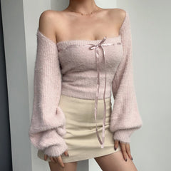 Wonyoung Knitted Tube Top And Cardigan