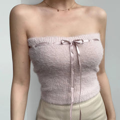 Wonyoung Knitted Tube Top And Cardigan