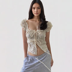 Ahyeon Lace Ruffled Top