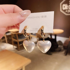 Chiquita Pearl Heart Hoop Earrings