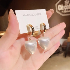Chiquita Pearl Heart Hoop Earrings