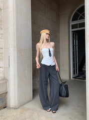 Asa Plaid Necktie Detail Corset Top