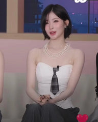 Asa Plaid Necktie Detail Corset Top