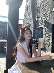 Asa Sailor Collar Crop Top And Skirt Set