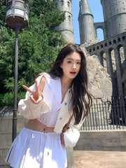 Asa Sailor Collar Crop Top And Skirt Set