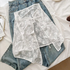 Iroha White Floral Lace Skirt