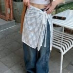 Iroha White Floral Lace Skirt