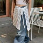 Iroha White Floral Lace Skirt