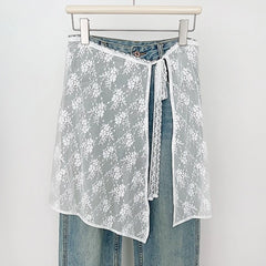 Iroha White Floral Lace Skirt