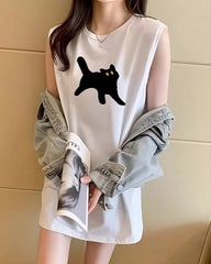 Hyunjin Spooked Cat Tee