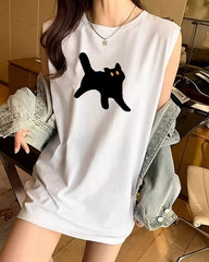 Hyunjin Spooked Cat Tee
