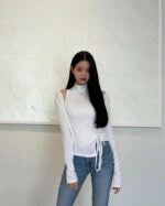 Wonyoung White Two-Piece Illusion