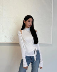 Wonyoung White Two-Piece Illusion