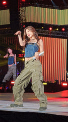 Yeji Army Green Cargo Jeans