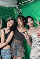 Yeji Emerald Gradient Denim Skirt