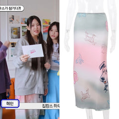 Hyein Pink-Green Tie-Dye Skirt