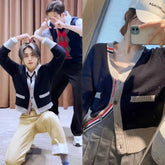 Jisung Navy Detail Cardigan