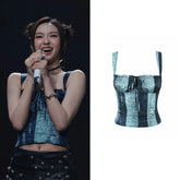 Chiquita Two-Tone Stripe Bustier Top