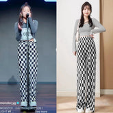 Ahyeon Checkered Wide Leg Pants