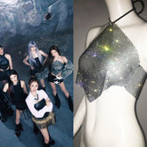 Chiquita Rhinestones Halter Crop Top